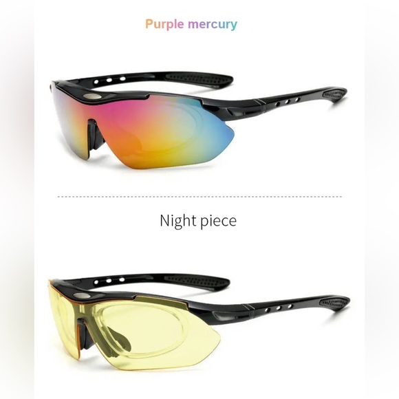 Outdoor Sports Riding Sunglasses. 5 Changeable Lens Variations. Comfy Nose-pads - Picture 11 of 12